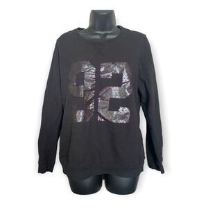 HARD Candy Girls 92 Print XL Long Sleeve Crewneck Pullover Black Sweatshirt